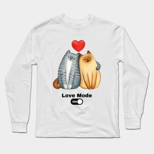 Funny And Romantic Cat Couple Long Sleeve T-Shirt